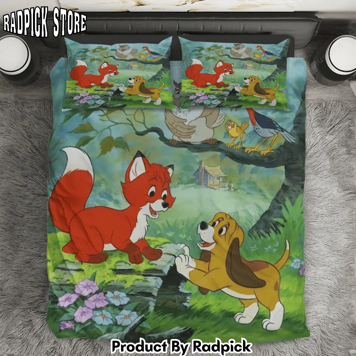 Radpick the fox and the hound poster 10 3pcs 3pcs bedding set duvet cover and pillow cases gift for fan rp3271264